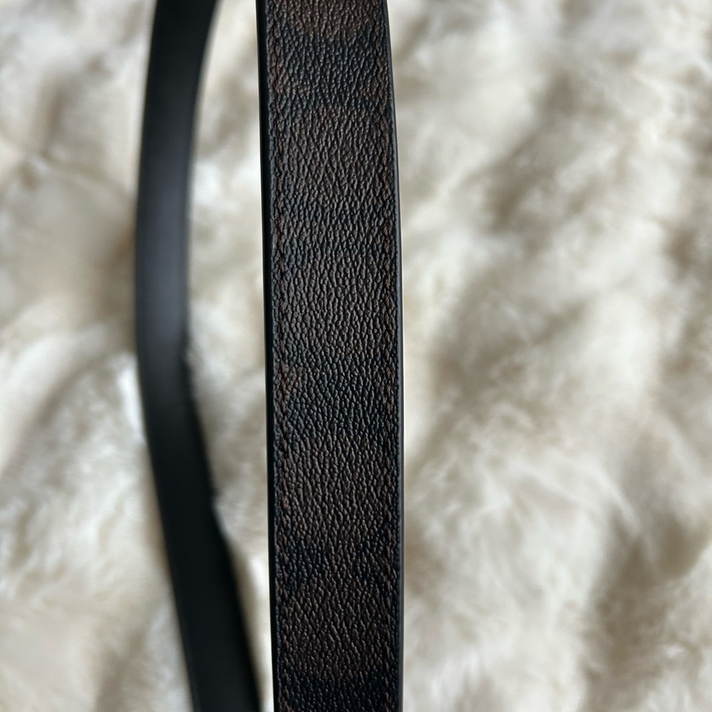 Coach Logo Brown and Black Belt in with Gold Buckle - Picture 4 of 4